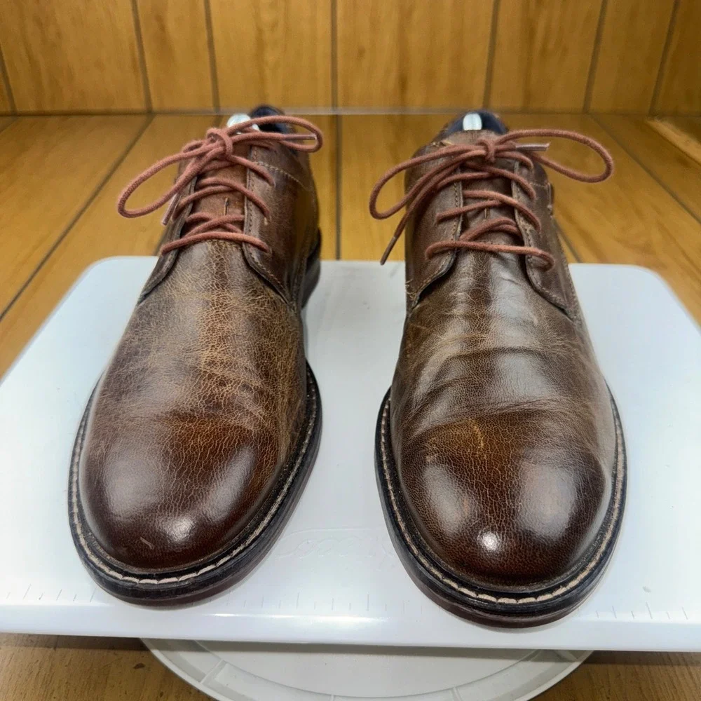 Josef Seibel Mens Brown Leather Lace Up Oxford Dress Shoes Size 10/44‎